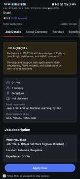 AI & Full Stack Developer Job 🔥 Freshers | Bangalore | Shahi Hiring 2026