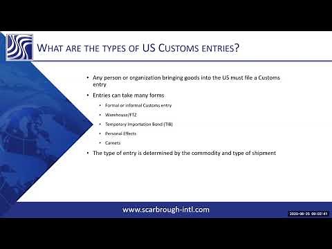 US Customs entry – FTZ – Foreign Trade Zone