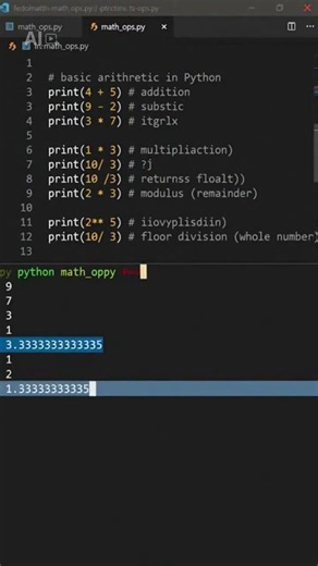 Mathematical operations in Python #computereducation