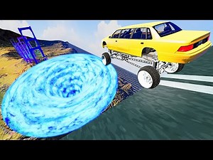 Open Bridge Crashes over Water Vortex - BeamNG.drive
