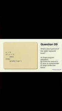 Python MCQ Lecture 8 - Quiz Part 2 - Conditional Statements | DVT101