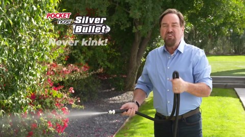 Pocket Hose Silver Bullet 2.0 Expandable Garden Hose 100-FT with Turbo Shot Nozzle, AS SEEN ON TV, Lead-Free, Solid Aluminum Connectors, Easy On/Off Valve, Kink-Free, Leak-Proof