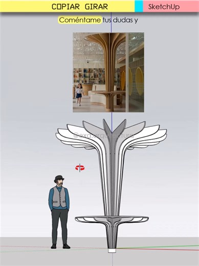 COPIAR GIRAR - Aprende SketchUp #sketchup #design #architecture #learning #model