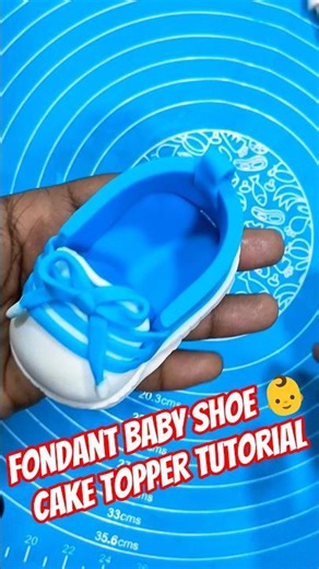 How To Make Fondant Baby Shoe Cake Topper #shorts