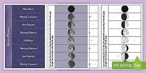 Moon Phases Flap Book for K-2nd Grade