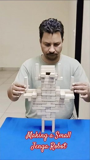 DIY Jenga Robot 🤖 – Easy & Fun Build! #shorts #jenga #robot #woodenblocks