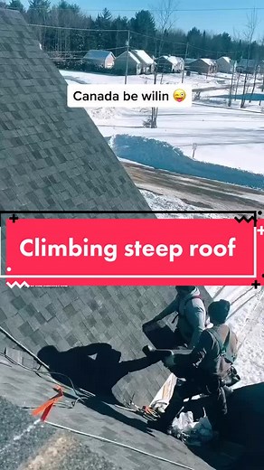 What they climbin with? #roofing #shingles #steeproof | pitch hopper