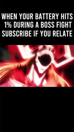 when your battery hits 1% during a boss fight #shorts #anime #memes