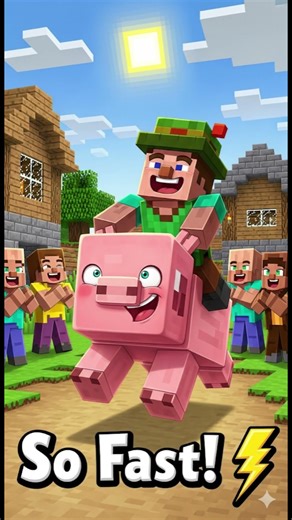 Minecraft Parody 😂 Villager Pig Ride FAIL – Splash! 🐖💦 #shorts
