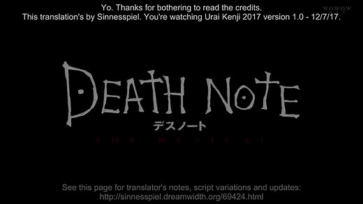 Death Note The Musical 2017 - Urai Kenji