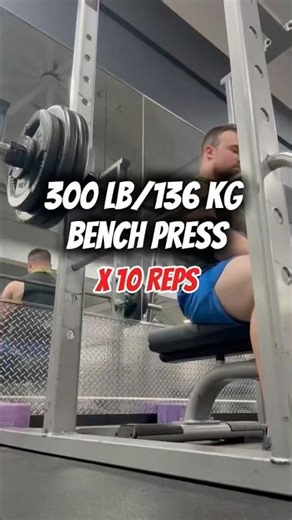 Bench Press: 300/136 kg x 10 Total Reps!? 😳 #gym #gymworkout #benchpressworkout #benchpress #bench