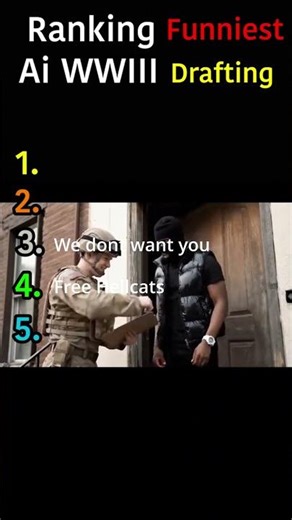 Ranking Funniest WWIII Drafting 😭😂💀 #funny #army #military #militarylife #navy #solider #ai #shorts