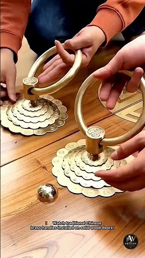 🚪 Installing Traditional Chinese Brass Door Handles | Precision Woodworking & Craftsmanship ✨
