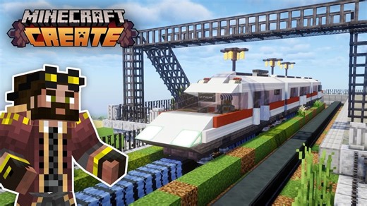 【中英字幕】我用 Minecraft Create 模组建造了一列单轨列车【#18】 | 作者： Mr Beardstone