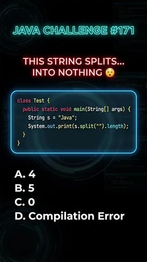 🤯 Why Does "Java".split("") Return 5 Instead of 4? #java #coding #music #viral #trending