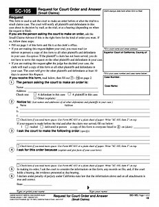 CA SC-105 Form - Fill Online, Printable, Fillable, Blank - pdfFiller