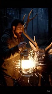 Man vs Charging Deer – Lantern Fight in Dark Forest #wildlife #animals