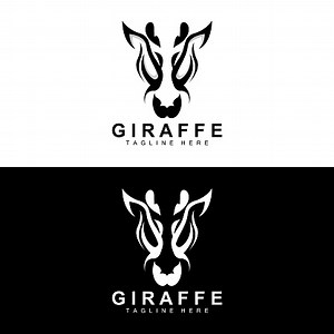 Giraffe Logo Design, Giraffe Head Vector Silhouette, High Neck...