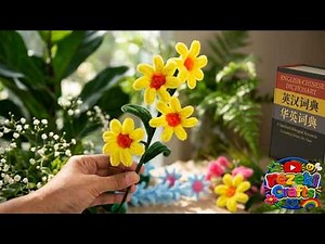 How to Make Pipe Cleaner Daisy Flowers WITHOUT Glue! 🌼 Easy DIY Craft Tutorial