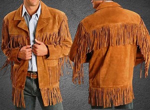 Men's Buckskin Suede Leather Western Jacket: Cowboy Rodeo Style - Etsy