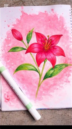 Simple flower drawing with beautiful colors ✨🎨#flowers #art #foryou
