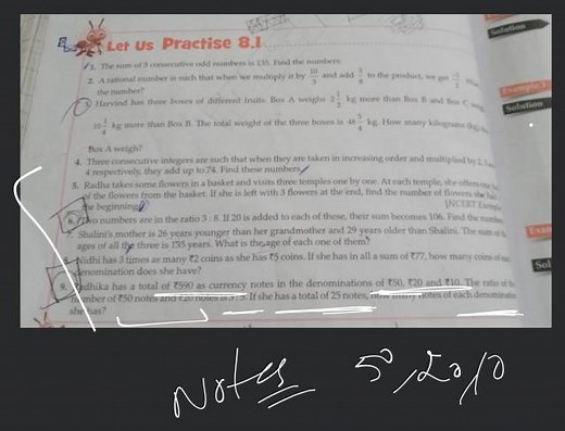 The sum of 5 consecutive odd numbers is 135. Find the numbers.... | Filo