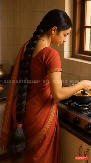 Cooking food in kitchen - Blazingtresses #longhairwife
