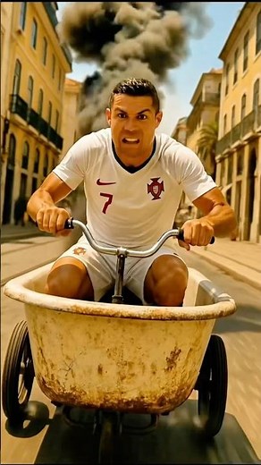 Messi Laughs at Bathtub Bike 🛁 | Ronaldo Builds a DIAMOND CAR! ✨😎 #ronaldo #messi #shorts