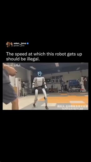 Eden Jana | Early Signals in AI & Science on Instagram: "👉Follow @eden_jana for daily shots of the future unfolding today. 😳Fall-proof algorithm. This video came from Bilibili — China’s version of TikTok. It shows humanoid robots being put through a brutal durability test. The research is linked to labs at SUSTech in Shenzhen, where teams are working on robotic perception, human‑robot interaction, and fall‑recovery systems. What are your thoughts? [ 别学我说话_ on Bilibili ] #robotreflexes #unnatur