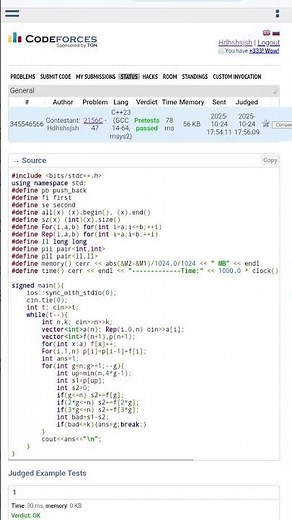 Codeforces Round 1061 (Div. 2) C code