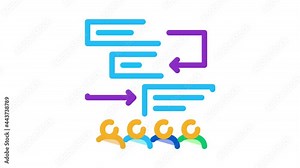 replacement components of algorithm Icon Animation. color replacement components of algorithm animated icon on white background