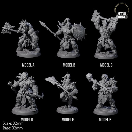 Orc Raiders Miniature Set of 6: D&D, Pathfinder, Tabletop RPG - Etsy