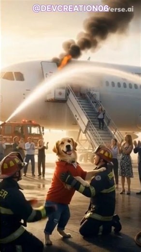 "Brave Dog Saves Hundreds from Airplane Explosion ✈️🐕 |#dog #ai #animals #aeroplane#ytshorts#shorts