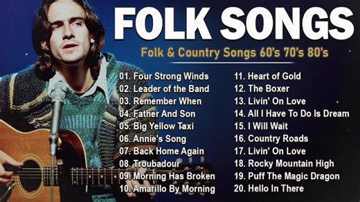 Beautiful Folk Songs 🌙 Classic Folk Country Music 60 s 70 s 80 s… | Clark Franke