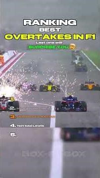 Ranking best overtakes in f1