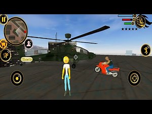 Simon Flying Stickman Rope Hero Vice City Helicopter - Android Gameplay