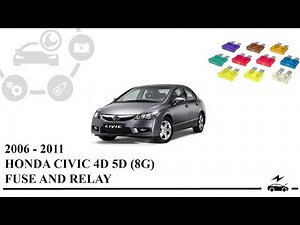 Fuse box diagram Honda Civic 8G and relay with designation and location
