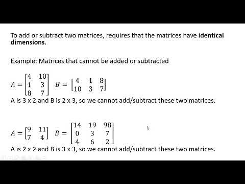 Linear (Matrix) Algebra: Adding and Subtracting Matrices