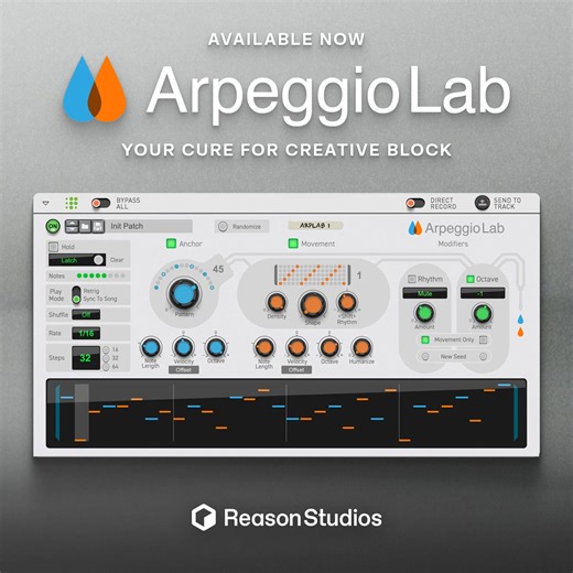 Arpeggio Lab is our new player, designed to make you stop overthinking and start producing. So, if you’re looking for a sign to pick up that old music project from 2022 — well, this is your sign. | Reason Studios