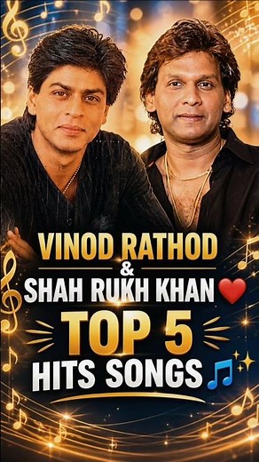 90s Magic! ✨ Shah Rukh Khan + Vinod Rathod | Top 5 Evergreen Hits ✨❤ | #srk #vinodrathod #90s #old