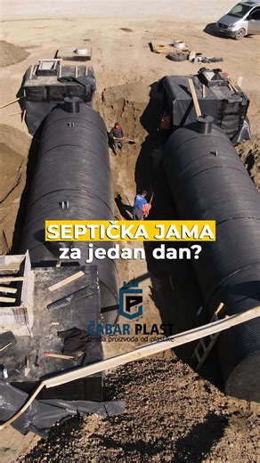 nekada su se septičke jame zidale ručno od cigle ili betonskih blokova, pa je to trajalo danima (a često i više nedelja, zavisno od majstora i vremena). Danas firma poput Čabar Plast iz Osečine pravi gotove plastične septičke jame, koje se donesu gotove na lice mesta i montiraju za jedan dan. Prednosti takvih plastičnih jama su: ✅ Brza ugradnja (često za 1 dan, kao što kažeš) ✅ Vodonepropusnost (nema curenja u zemlju) ✅ Manja težina (lakši transport i postavljanje) ✅ Dug vek trajanja (otporne na
