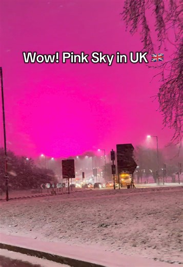 Stunning Pink Sky Over Birmingham, UK