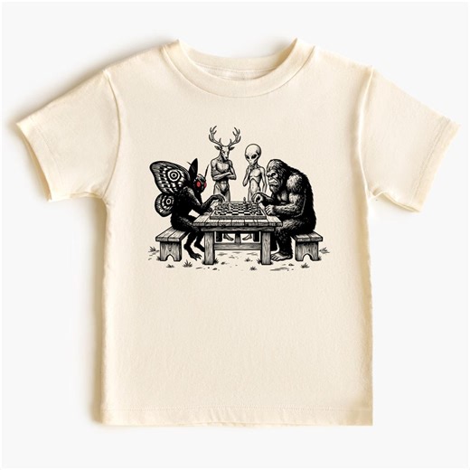 Cryptid Chess Game Youth T-shirt: Mothman Bigfoot Alien Wendigo Toddler Onesie Sweatshirt - Etsy