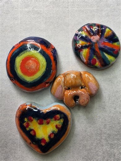 Handmade Ceramic Magnet Families: 'color, Hearts, and Puppt Dogs' [set] - Etsy