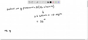 SOLVED: A computer password consists of fourteen characters.Replications are allowed.(c) How many different passwords are possible if each charactermay be any lowercase letter or digit, and at least one charactermust be a digit? Enter your answer in scientific notation with twodigits of accuracy after the decimal point.