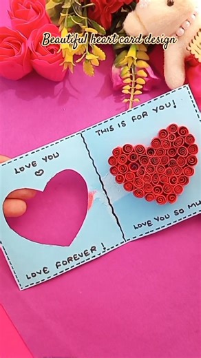 beautiful heart card design 💕#diy #craft #shortsfeed #youtubeshorts