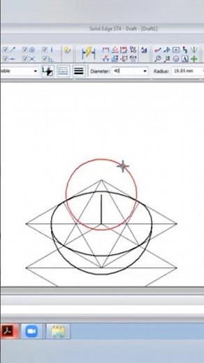 isometric Projection: Sphere on Hemisphere #caed #isometric #engineeringdrawing