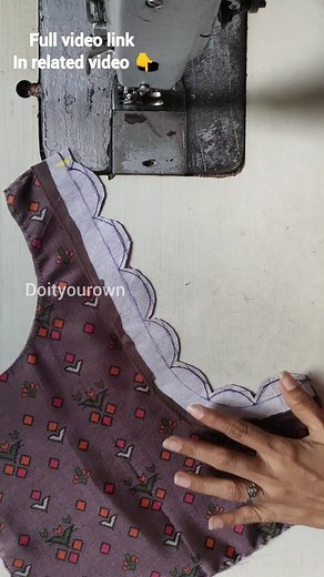 Doityourown on Instagram: "Trending designer Scallops blouse stitching tutorial ||Back open blouse ||Very easy method for beginners😱😲||#doityourown #diydoityourown #princecutblouse #backopenblouse #designerblouse #scallops #cutworkdesign #curves #sewingtips #fb #fbreels #fbreelsviral #insta #instareels #instareelsviral Full video links 👇 https://youtu.be/WML4fs1aZpk https://youtu.be/UfEijlZ5gf8 Full video in youtube channel DOITYOUROWN https://youtube.com/@Doityourown14"