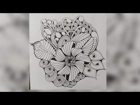 Relaxing Zentangle Art | Simple Flower Pattern #flowers #drawing