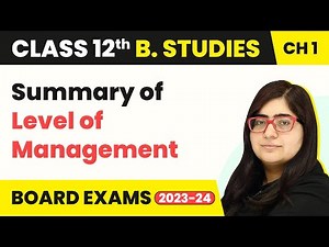 Summary of Level of Management - Nature & Significance Of Management | Class 12 Business Studies